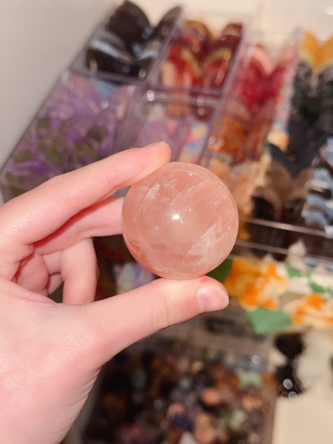 Mini Juicy Rose Quartz Sphere