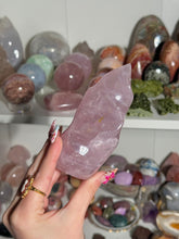 Load image into Gallery viewer, Tall Rose Quartz Flame with Star
