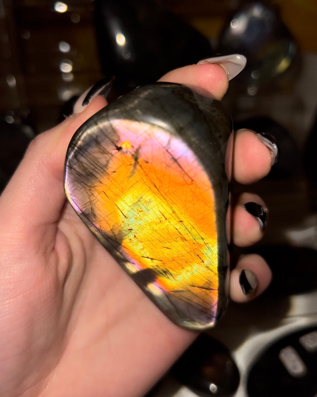 Vibrant Purple/Orange Labradorite Freeform