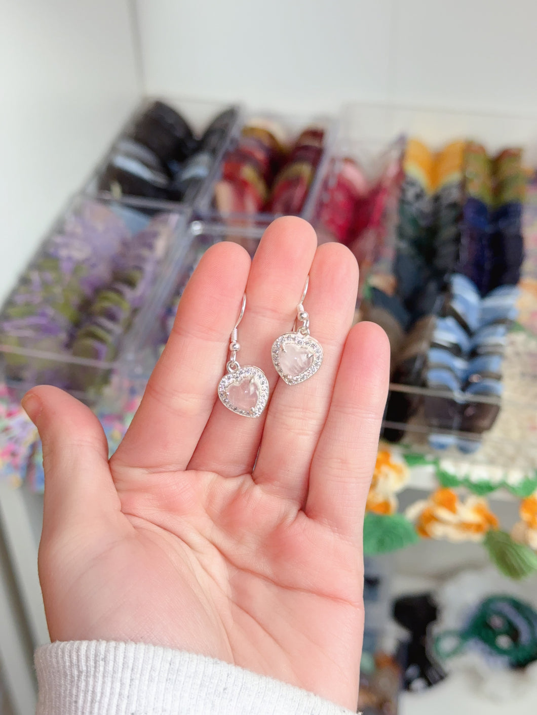 925 Rose Quartz Earrings