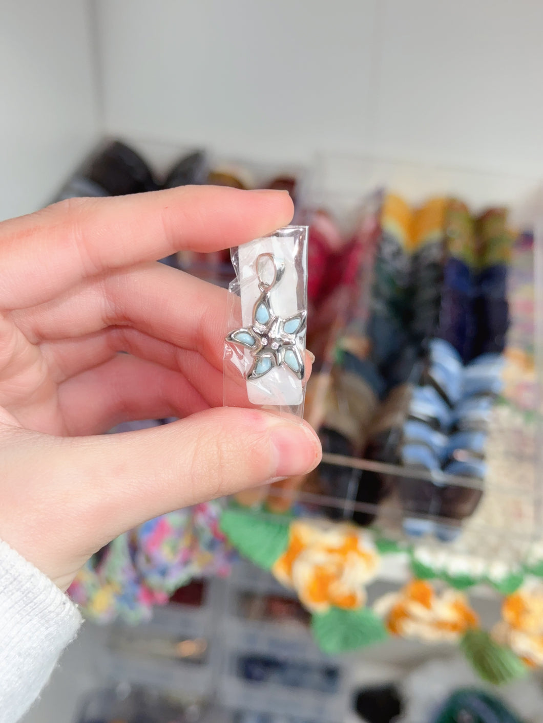925 Larimar Starfish Pendant