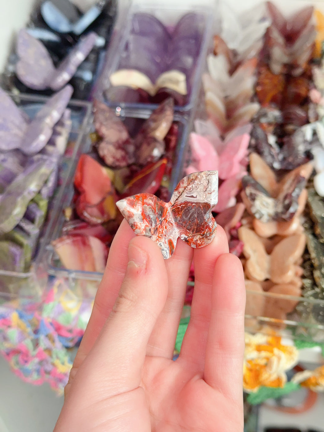Mini Crazy Lace Agate Butterfly