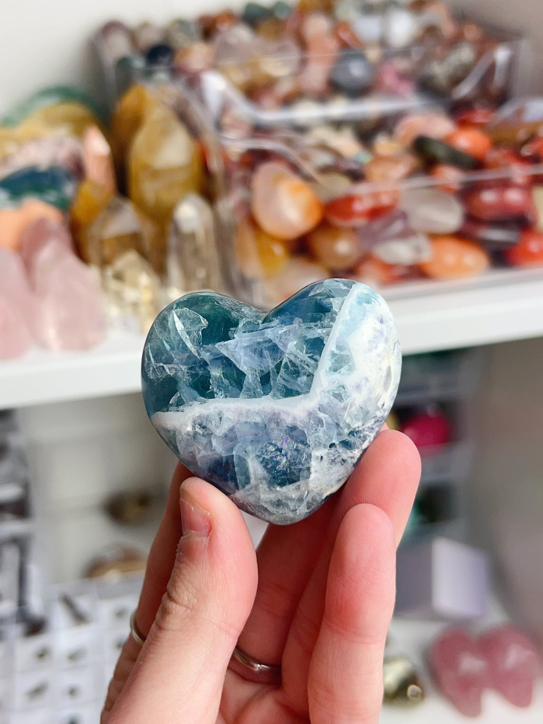 HQ Mexico Fluorite Hearts (you choose)