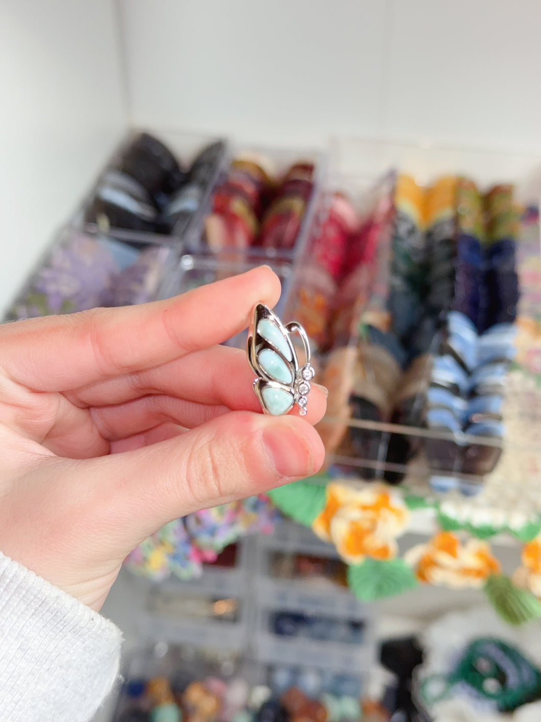 925 Larimar Butterlfy Pendant