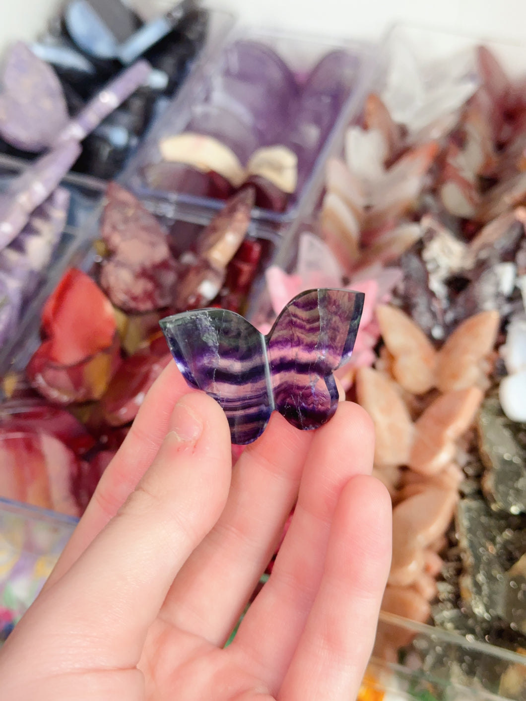 Mini Rainbow Fluorite Butterfly