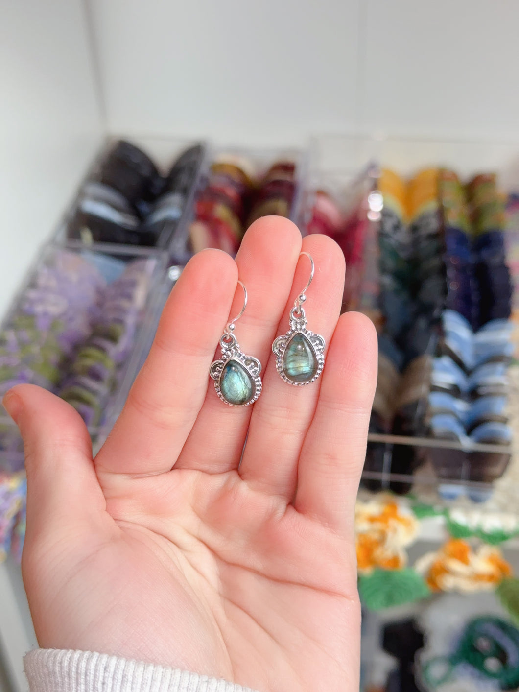 925 Labradorite Earrings