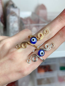 Evil Eye Rings (Adjustable)