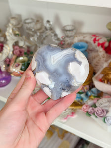 Banded Flower Agate Heart
