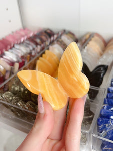 Orange Calcite 3D Butterfly