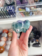 Load image into Gallery viewer, Fluorite Double Heart AA Grade
