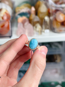 AAA Grade Larimar Ring (Silver Size 7)