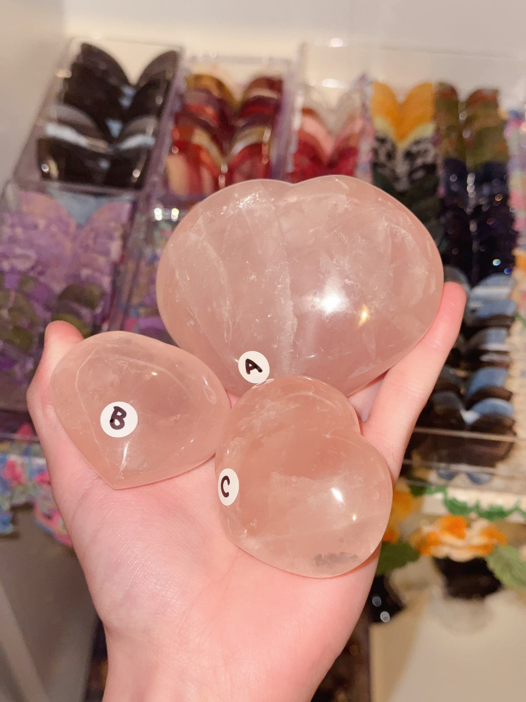 Star Rose Quartz Hearts