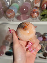 Load image into Gallery viewer, Peachy Banded Carnelian Sphere
