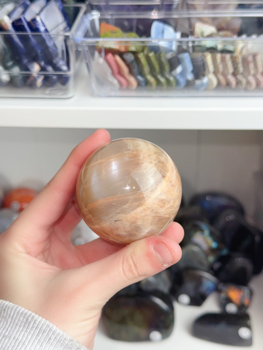 Peach Moonstone Spheres