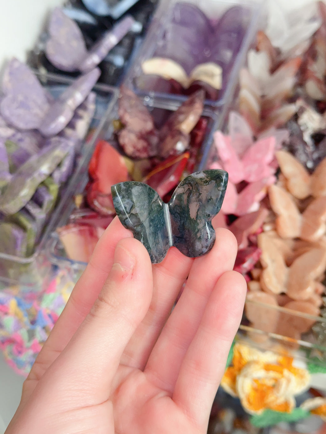 Mini Moss Agate Butterfly