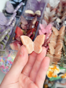 Mini Peach Moonstone Butterfly
