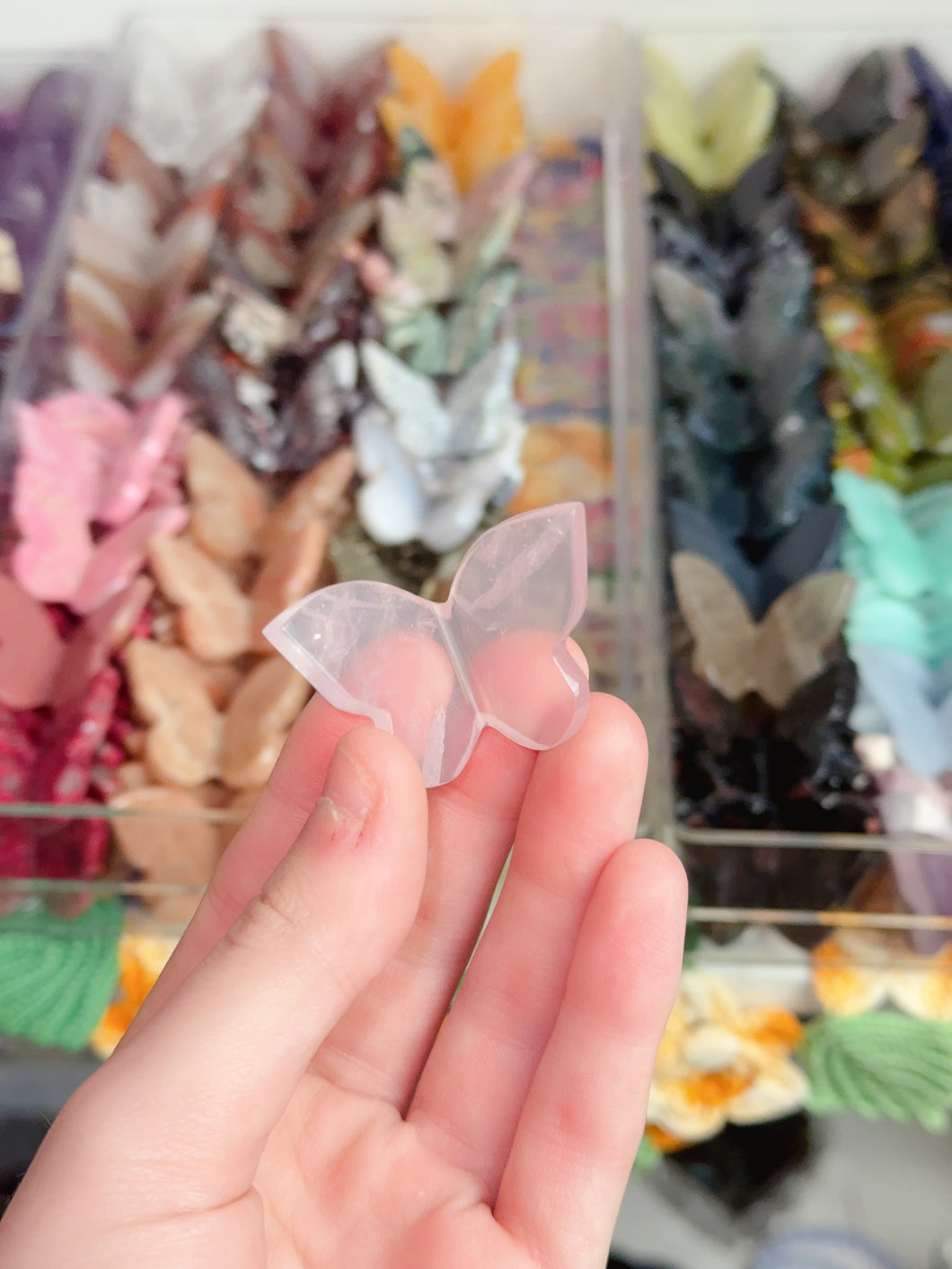 Mini Rose Quartz Butterfly