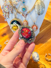 Load image into Gallery viewer, “Vintage” Cloisonné Rose Motif Scarf Clip
