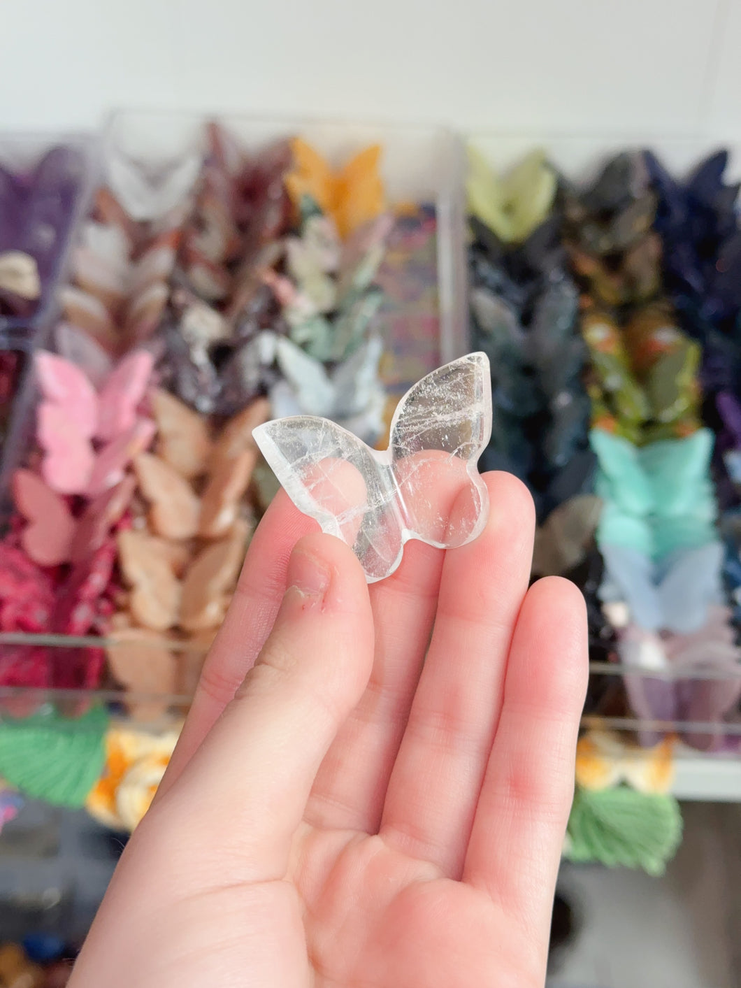 Mini Clear Quartz Butterfly