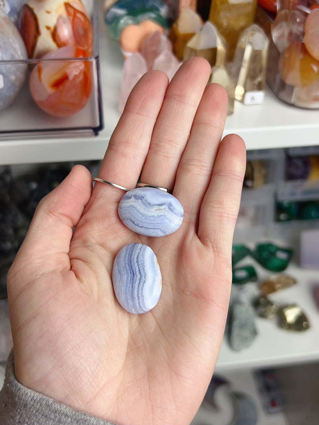 Blue Lace Agate Mini Pocket Stones