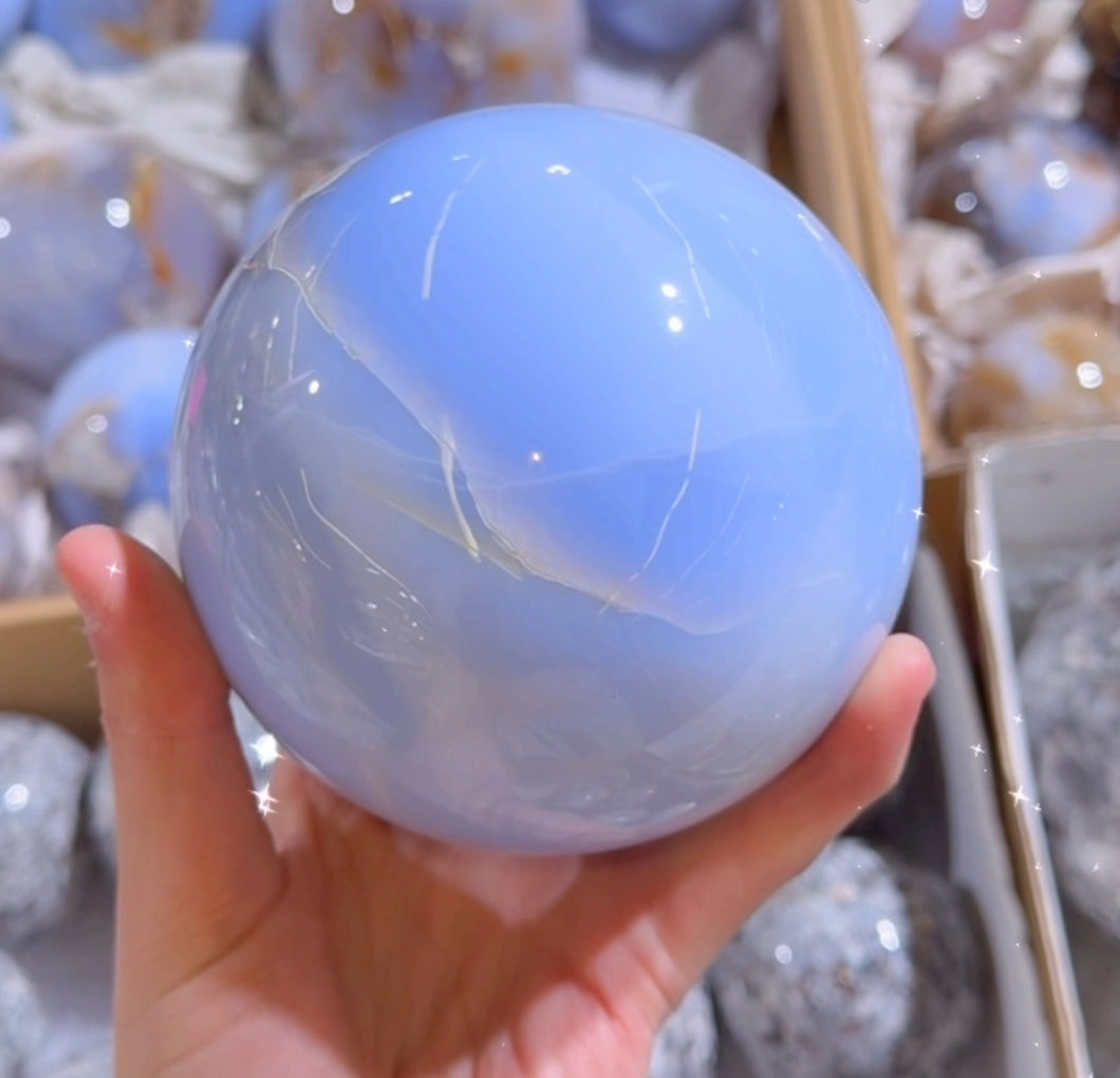 Blue Chalcedony Sphere for Catey add to order