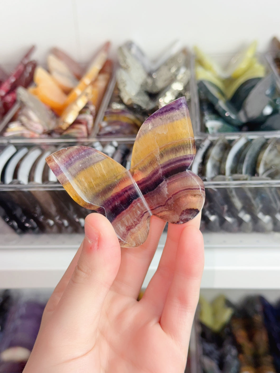 Rainbow Fluorite 3D Butterfly