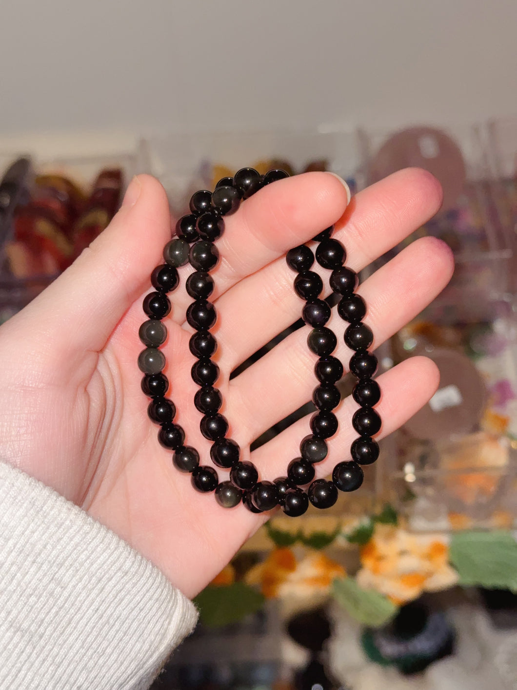 Small Rainbow Obsidian Bracelets