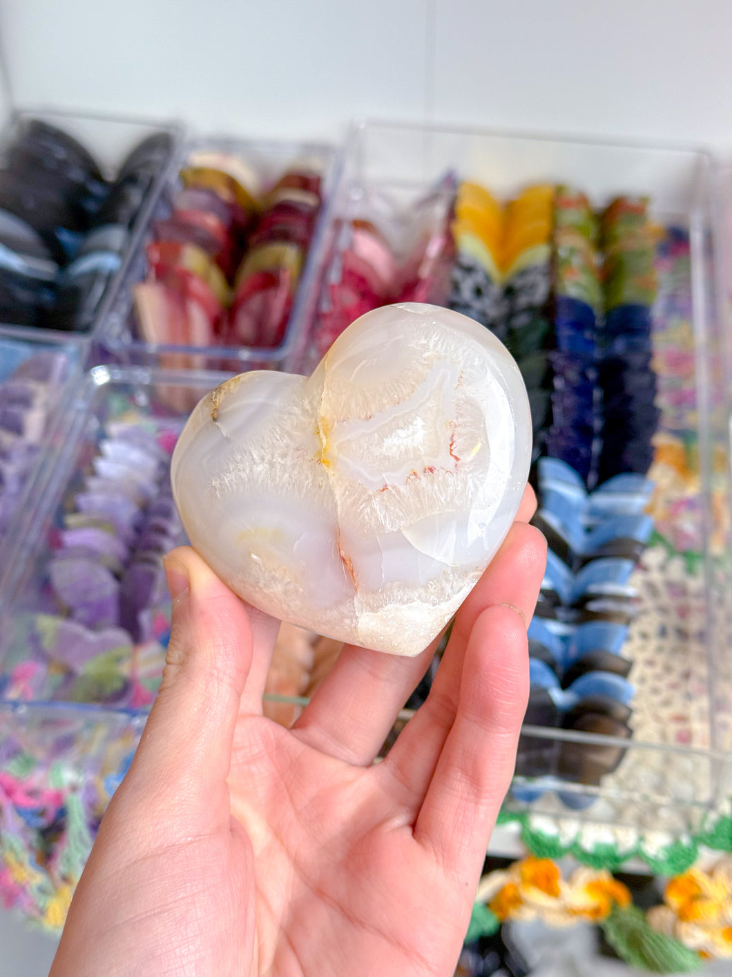 Flower Agate Heart