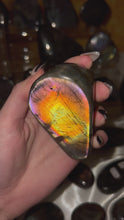 Load and play video in Gallery viewer, Vibrant Purple/Orange Labradorite Freeform
